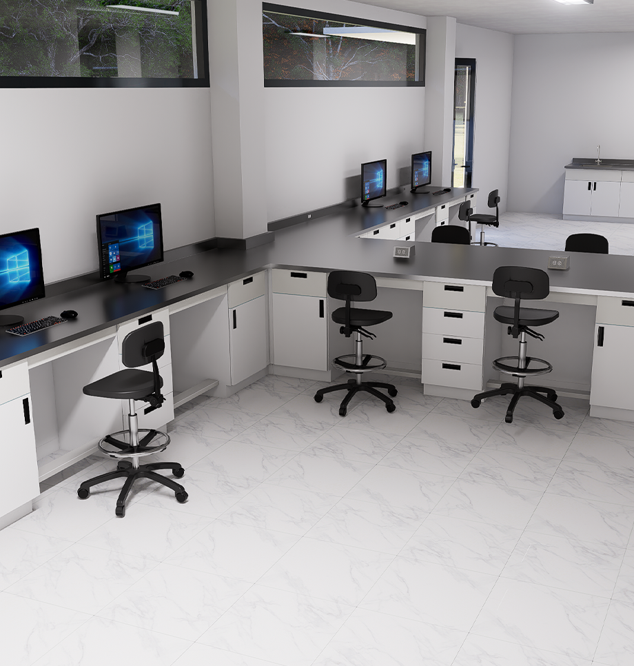 render de mueble para laboratorio en Querétaro