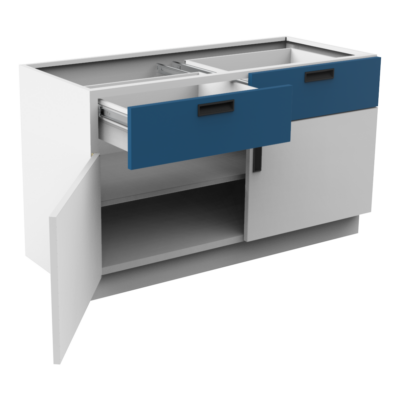 B3-120 Puerta, cajón y entrepaño - puerta doble