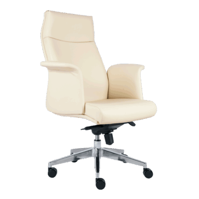 BM 1240 Silla ejecutiva respaldo alto, brazos en madera domada, base de aluminio